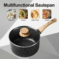 thumbnail image 4 of MICHELANGELO 3 Quart Saucepan with Lid,Nonstick Sauce Pan with Lid, Small Pot with Lid,Stone Coating Sauce pan 3quart, Small Sauce Pot, Ergonomic Bakelite Handle, Black, 4 of 7