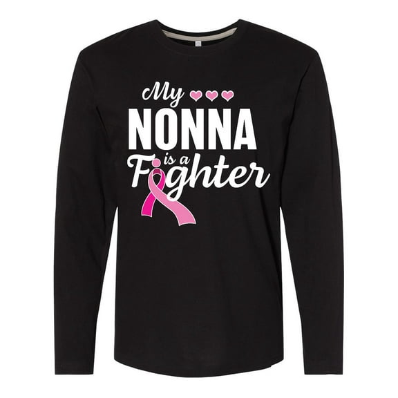 Inktastic Breast Cancer Awareness My Nonna is a Fighter Long Sleeve T-Shirt