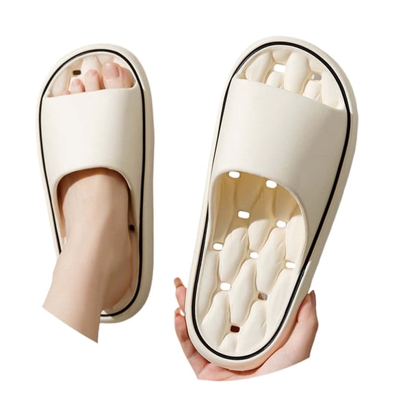 HNMKIU Slippers Women Solid Non Bath Slippers for Couples Soft Sole Quick Drying Breathable Summer Unisex Indoor Women Shoes White,7