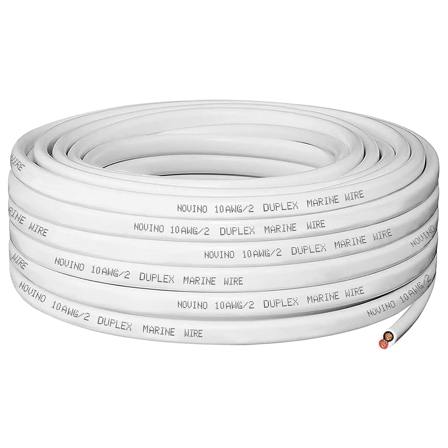 10 Gauge Marine Wire,10 AWG 30ft Duplex Marine Grade Wire Tinned Copper Oxygen-Free Insulated Red& Black Electrical Cable for Boat/Automotive/RV/Camper/Trailer