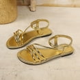 thumbnail image 5 of Caywon Women Strappy Sandals, Elastic Ankle Strap Flat, Open Toe Slip On Summer, Comfortable Ladies Beach Shoes Sandalias Mujer, 5 of 7