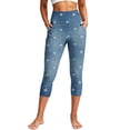thumbnail image 2 of Edvintorg Capris for Women with Pockets Plus Size Printed Slim Fit Stretch Casual Workout Yoga Cropped Pants Fashion Clothing Women Blue XXXL, 2 of 8