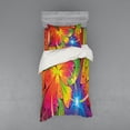 thumbnail image 2 of Ambesonne Floral Bedding Set 4 Pcs, Vibrant Colored Pattern, Queen, Multicolor, 2 of 3