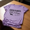 thumbnail image 2 of WEIWEN Catch Flights Not Feelings T Shirts for Women 2026 Trendy Funny Traveler Airplane Mode Graphic Tees Vacation Travel Tshirts Womens Summer Tops Purple, S, 2 of 3