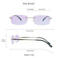 thumbnail image 5 of LifeArt Pure Titanium Frame Glasses/Blue Light Blocking Reading Glasses, Reduce Eyestrain, Stylish for Men and Women(Gold,+0.50 Magnification), 5 of 5
