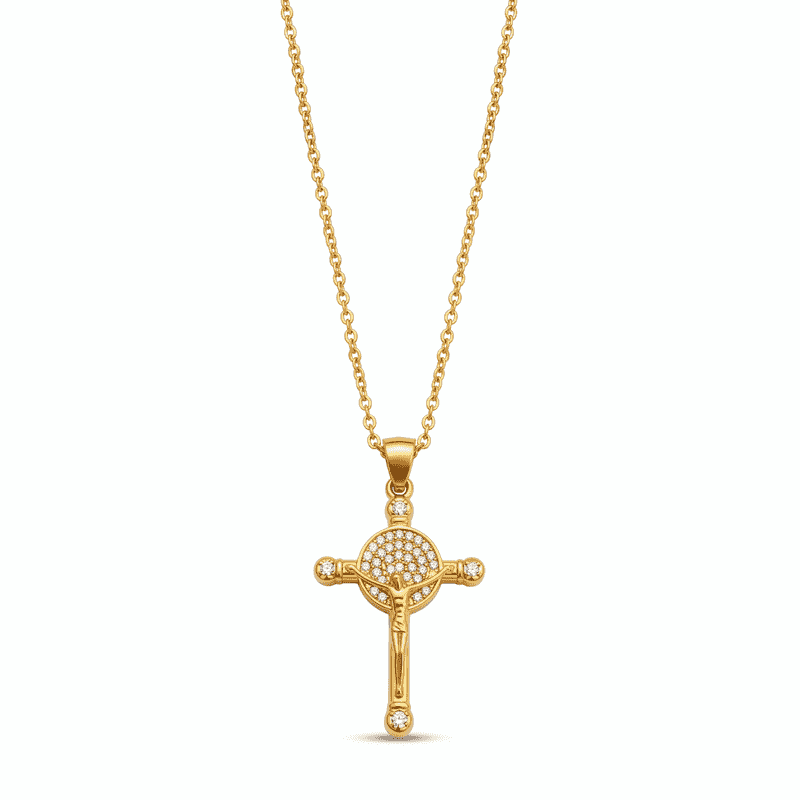 Apex Global Hub Cross Pendant Necklace with Sparkling Accents Religious Faith Jewelry Chain for Everyday Wear and Special Occasions Standard Size
