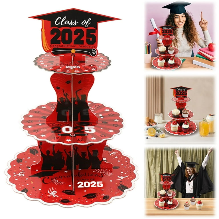 25 Glitzer-Cupcake-Topper Abschluss 2025 – Mit Hut & Schrift, Essbar, Für Uni, College & Schule