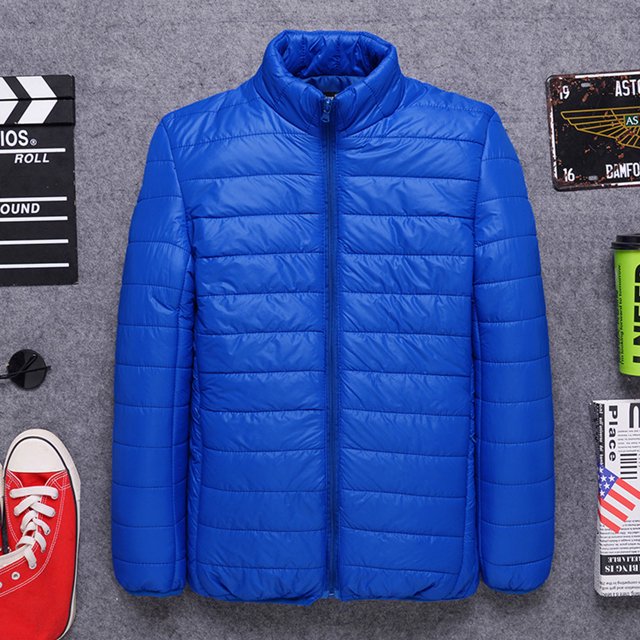 Veste Légère Rembourrée en Coton à Col Montant et Fermeture Éclair pour Hommes