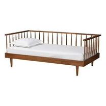 Pemberly Row Modern Ash Walnut Finished Wood Twin Size Daybed