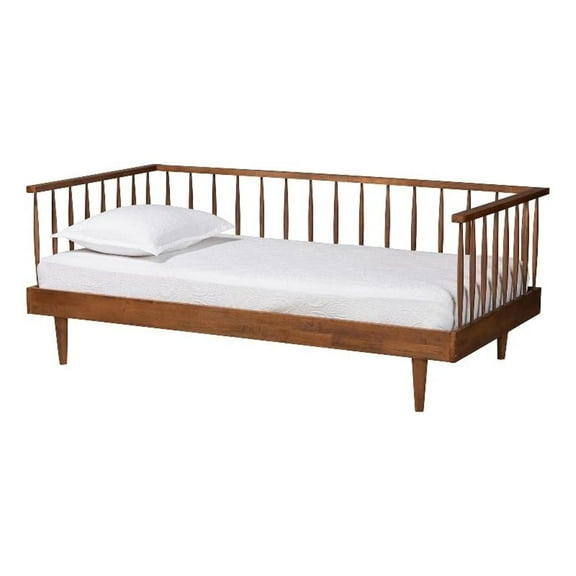 Pemberly Row Modern Ash Walnut Finished Wood Twin Size Daybed