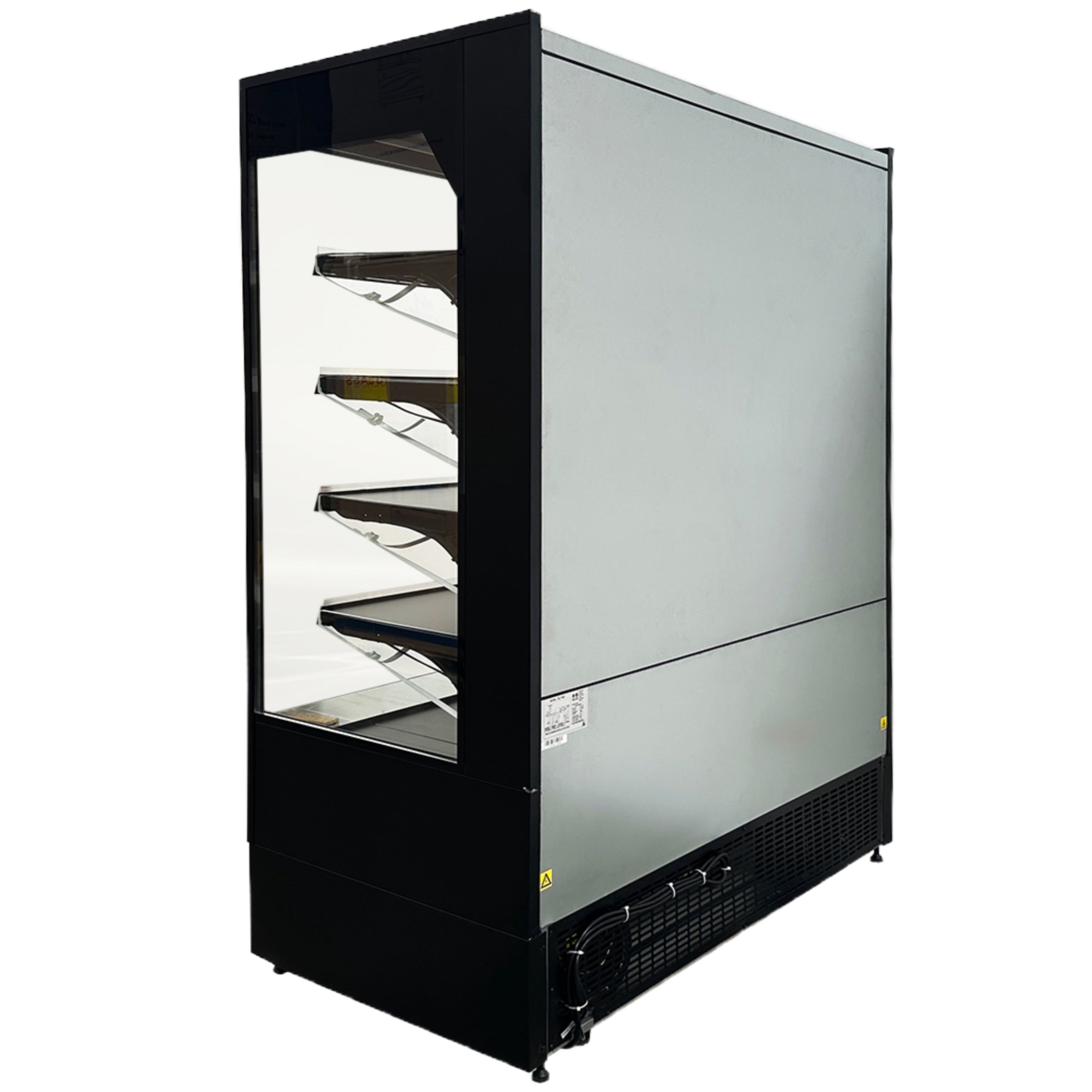 60 in. W 83 Cu. Ft. Commercial Air Curtain Open Case Cooler Merchandiser Refrigerator in Black, NSF Certified