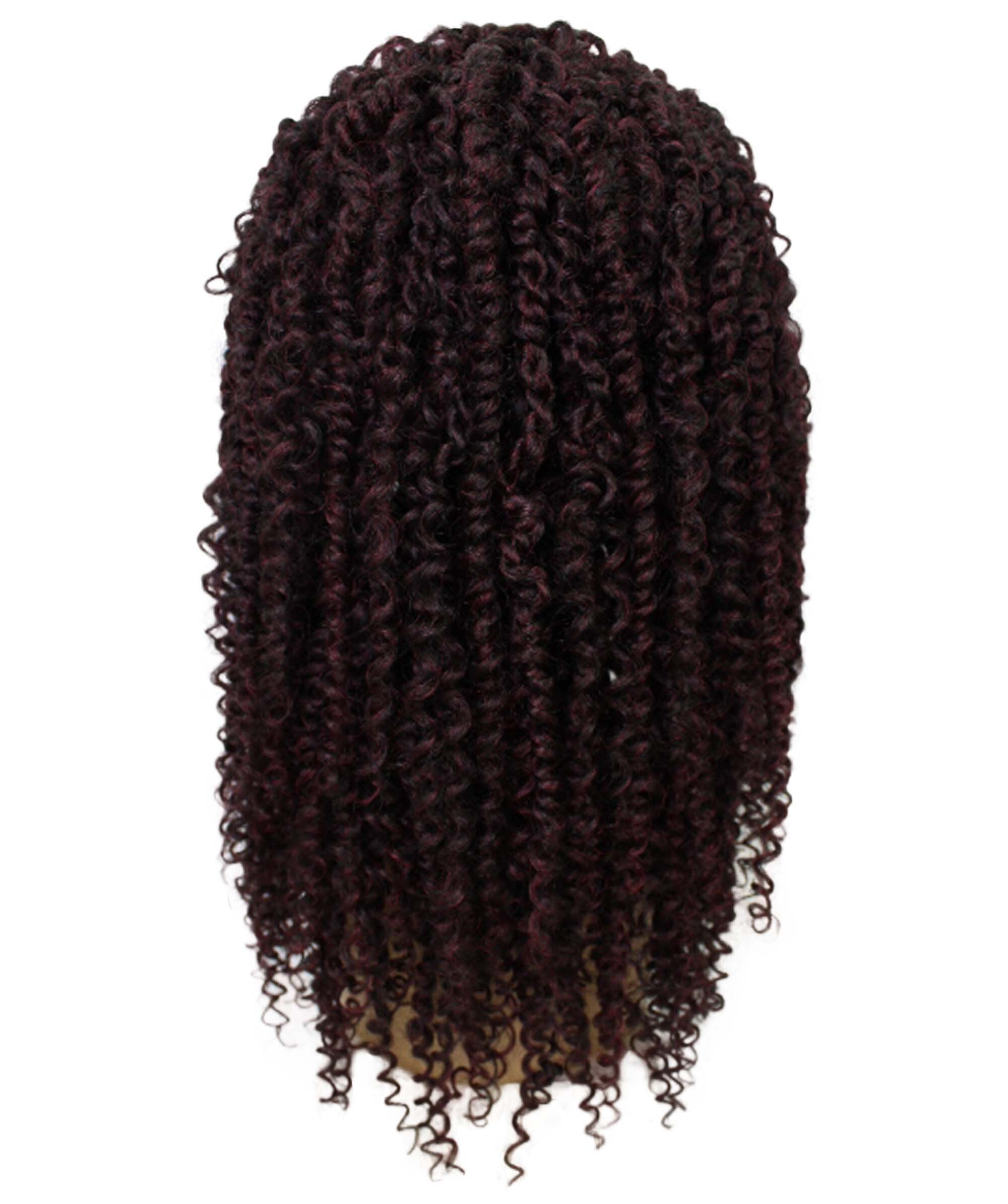 LUXLUXE Tierra Curly 19 in Long 4x4 Hand Tied Lace Braid Braided Wig, Beauty Heat Resistant Fiber, 20+ Shades of Natural, Dip Dyed, & Blended Colors