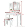 thumbnail image 3 of Makeup Vanity Table with Mirror, Wooden Dresser With Stool & 4 Drawers, 3 of 9