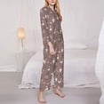 thumbnail image 3 of Picia cartoon geese Pattern Women’s Long-Sleeve Sleepwear Set - Soft 2-Piece Loungewear with Pockets, Comfy PJs for Relaxing Nights-Small, 3 of 7