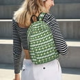 thumbnail image 6 of Picia Light Green Squares Printed Canvas Daypack - Stylish and Durable Vintage Compact Backpack - Class, Work, Travel, or Laptop Bookbag,Organized Compartments-Medium, 6 of 6