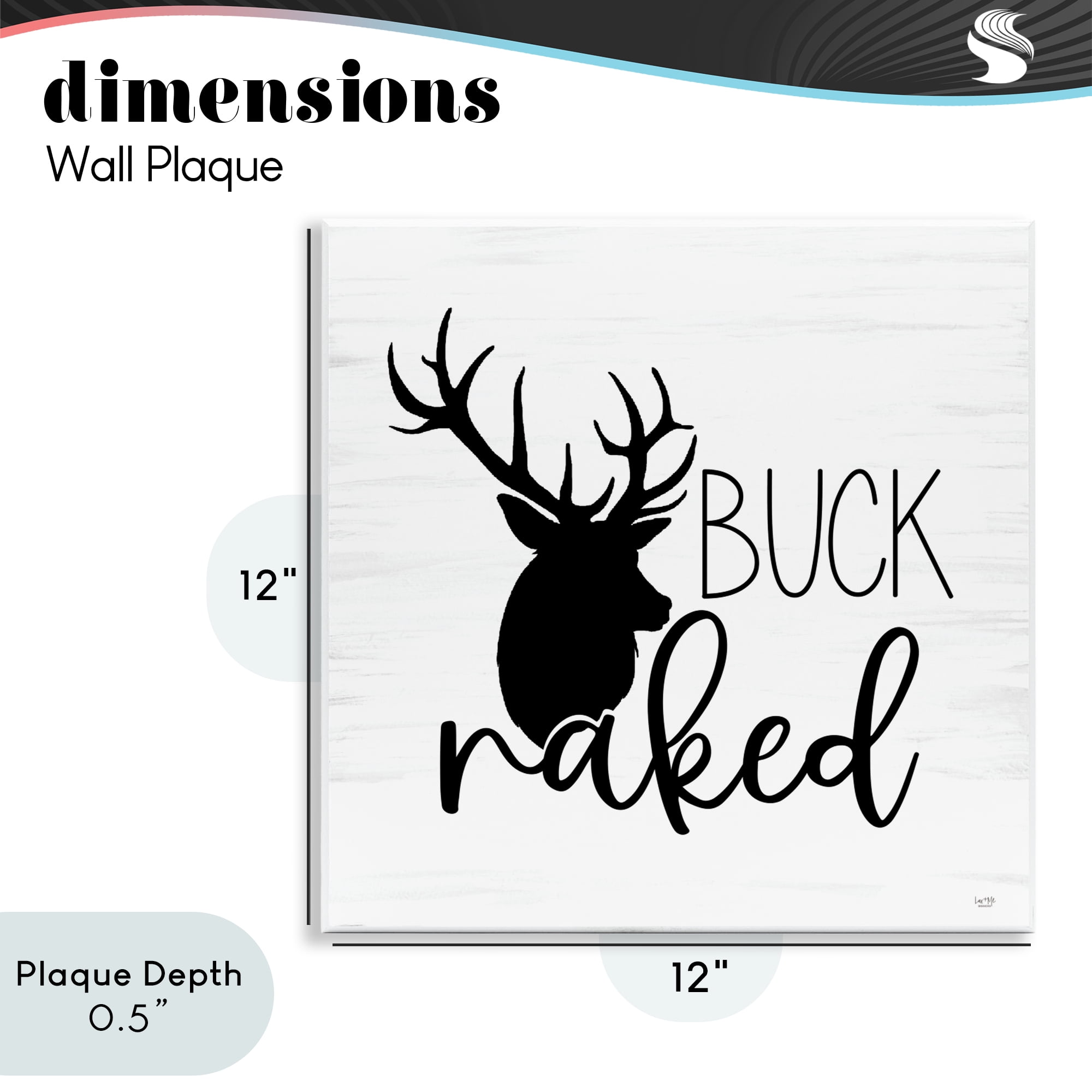 Stupell Industries Buck Naked Silhouette Wall Plaque Art, design by Lux + Me Designs