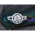 thumbnail image 4 of Unique 2.00 Ct Round cut Halo Moissanite Diamond Wedding Ring with 18k Gold Plating, 4 of 5