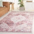 thumbnail image 3 of SAFAVIEH Arizona Asa Medallion Polyester Machine Washable Area Rug, Light Red/Beige, 4' x 6', 3 of 13