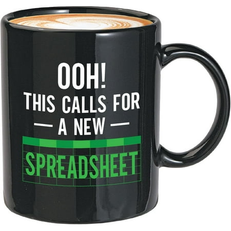 

This Calls for New Spreadsheet Mug Black 11oz - Accountant CPA Data Analyst Secretary Bookkeeping Accounting Spreadsheet