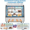 thumbnail image 5 of Towallmark 4.2 Cu.Ft Refrigerated Display Case Countertop Display Refrigerator, Commercial Countertop Refrigerator with LED Light Automatic Defrost Air Cooling Rear Sliding Door for Cafe Restaurant, 5 of 9