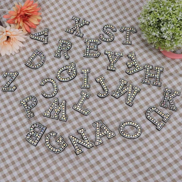 Accesorios para ropa, 26 Uds., apliques de letras, diamantes de imitación, bolsas, accesorios, parches para ropa, lograr más Jadeshay A