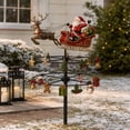 thumbnail image 4 of 31.5'' Christmas Flying Santa Sleigh Wind Spinner Kinetic Garden Stake, Reindeer Metal Windmill for Outdoor Yard Lawn Patio Decor, 4 of 5