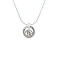 thumbnail image 2 of Delight Jewelry Silvertone Raphael Angel in Rope Wreath Gymnastics Ring Charm Necklace, 18", 2 of 4