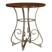 Powell Hamilton Round Pub Table, Matte Pewter and Bronze