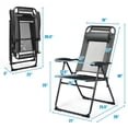 thumbnail image 6 of SUGIFT 2 Pieces Adjustable Folding Recliner Chairs with 7 Level Adjustable Backrest Gray, 6 of 8