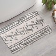 thumbnail image 2 of Geometric Diamond Striped Pattern Bathroom Rugs Mat,Non Slip Microfiber Bathroom Rug,Rubber Backing,Soft Bathroom Mats for Bathroom Floor,Tub and Shower,17x27in(43x68cm), 2 of 5