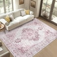 thumbnail image 2 of IdealHouse 10x13 Washable Area Rug, Soft Vintage Boho Low Pile Non-Slip Indoor Carpet for Living Room, Bedroom, Dining Room, Farmhouse Style, Pink, 2 of 6