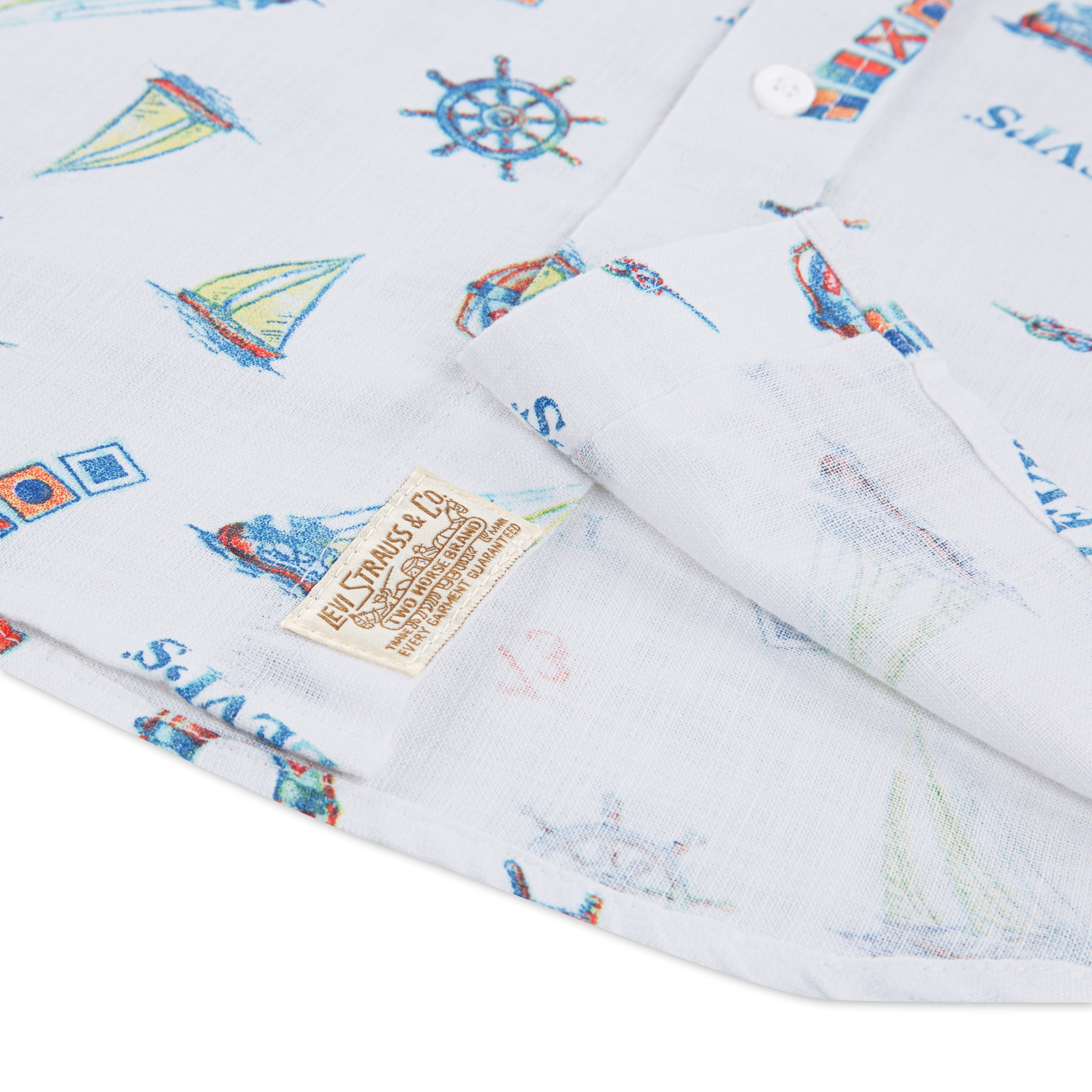 Levi's Boys' Print Textured Button Up Cotton Shirt with Short Sleeves, Sizes 8-20