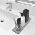 thumbnail image 4 of Almohadilla de barro de diatomita | Alfombra absorbente de agua de aislamiento térmico | Diseño de flor hueca | Cojín de taza de té de mesa | Blanco/Gris/Verde | 40x10x1cm | 1 ud., 4 of 4