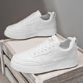 thumbnail image 3 of CORASUN Men's White PU Leather Casual Sneakers, Waterproof Lightweight Non-Slip Walking Shoes for Men & Teens, Perfect for School, Office and Daily Wear, 3 of 10