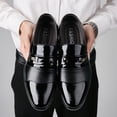 thumbnail image 3 of Men's British Style Loafers - Comfortable Slip-On Dress Shoes with Business Casual Fashion Simple Design, 3 of 5