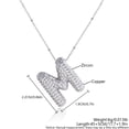 thumbnail image 3 of Z ZACHÉ Bubble Initial Necklace 18K White Gold Plated - Dainty Cubic Zirconia for Women - Silver Letter M, 3 of 6