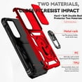 thumbnail image 5 of KOMI for Samsung Galaxy S25 Case with Slide Camera Cover HD Screen Protector [15ft Military Grade Drop Tested] Magnetic Ring Holder Kickstand Protective Phone Case for Galaxy S25 2025 (6.2 inch) Red, 5 of 5