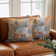 thumbnail image 3 of Deer Throw Pillow Cover Forest Wildlife Cotton Linen Cushion Cover Throw Pillow Case with Invisible Zipper for Couch Sofa Bed Chair Car 24x24 Inch, 3 of 11