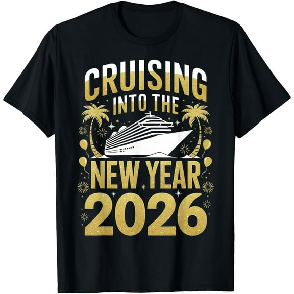 Cruising Into 2026 New Years Eve Cruise Vacation Matching T-Shirt tee