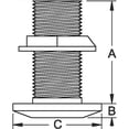 thumbnail image 2 of Groco TH Bronze Standard Length Through-Hull with Nut, NPS Thread, 2 of 2