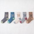 thumbnail image 2 of NOLDARES Unisex Kids Toddler Calf Socks, Thick Warm for Boys Girls Winter Outdoor & Cold Home Floors 5-Pairs, 2 of 9
