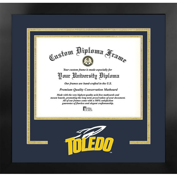 University of Toledo 14w x 11h Spirit Diploma Manhattan Black Frame with Bonus Campus Images Lithograph (value savings $59)