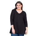 thumbnail image 3 of Plus Size Three Quarter Sleeve V Neck Tunic Top, 3 of 10