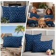 thumbnail image 5 of Blue Leopard Print Outdoor Waterproof Pillow Covers, Vintage Abstract Animal Patterned Art Decorative Square Throw Pillowcase Sofa Cushion Sham for Patio/Couch/Chair, 20"x20" 2 Pack, 5 of 8