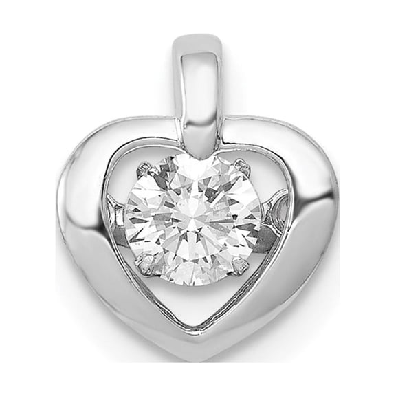 14k White Gold 1/4 carat Lab Grown Diamond VS/SI G Vibrant Heart Pendant