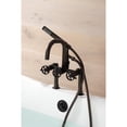 thumbnail image 2 of Kingston Brass AE8405RKX Webb Three-Handle 2-Hole Deck-Mount Clawfoot Tub Faucet with Knurled Handle and Hand Shower in Oil Rubbed Bronze, 2 of 8