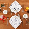 thumbnail image 3 of Iauyy Satin Napkins Set of 6- Navy-anchor Pattern DIY Printing Decoration Cloth Napkin- Easy Care for Home/Party, 3 of 8