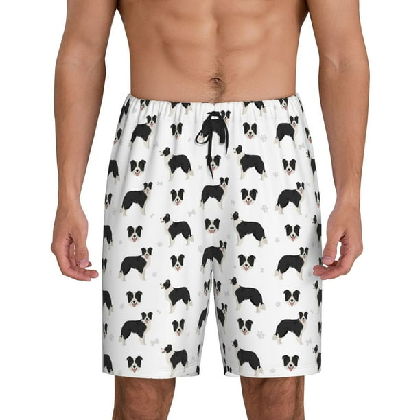 Fotbe Border Collie Dog Pantalones Cortos de Pijama para Hombre, Ropa de Dormir, Pantalones de Pijama Cortos para Hombre-XX-Large