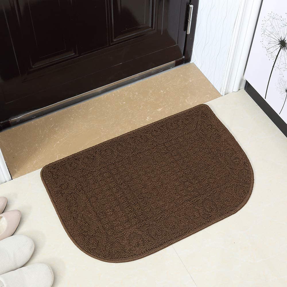 Brown 1 pc 27X18 Inch Anti Fatigue Kitchen Rug Mats are Made of 100% Polypropylene Half Round Rug Cushion Specialized in Anti Slippery and Machine Washable