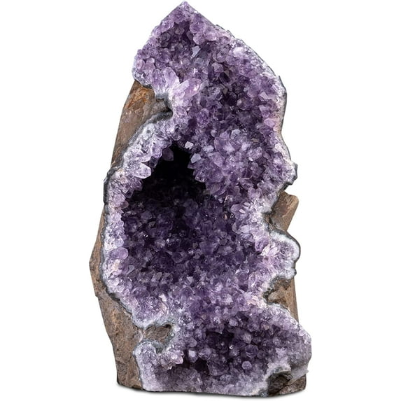 Crystal Allies Materials: All Natural Light Purple Amethyst Crystal Cluster Geode Healing Stone for Mediation and Reiki From Brazil - 1lb